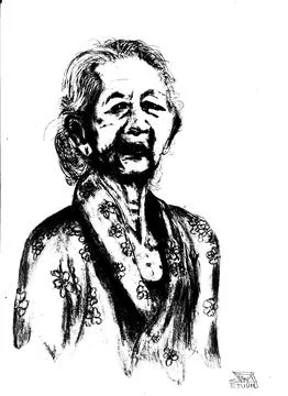Drawing with hand shading pencil Stock Illustration