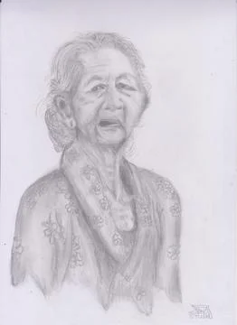Drawing with hand shading pencil Stock Illustration