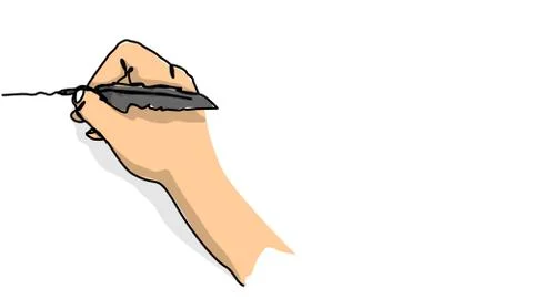 Drawing hand single line bad hand drawing with water color efect Stock Illustration