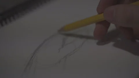 Drawing Hands on Art Notebook Stock Footage 129274601