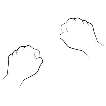 Drawing hands of a man isolated on white background, vector 스톡 일러스트