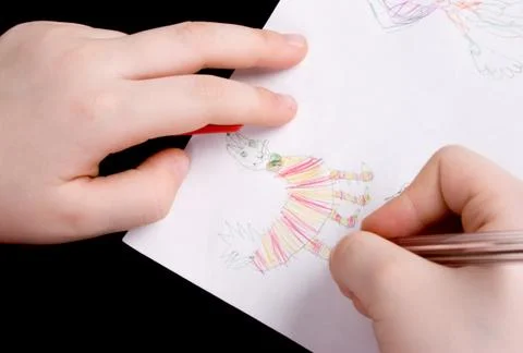Drawing hands Stock Photos