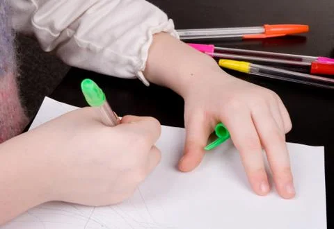Drawing hands Foto stock