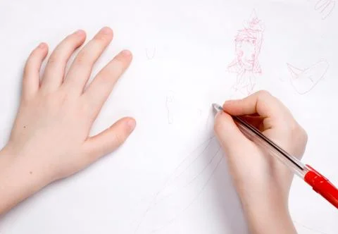 Drawing hands Stock Photos