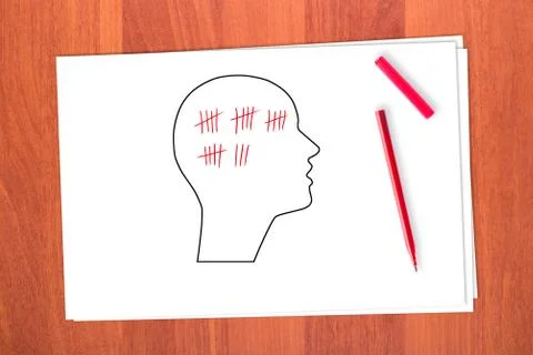 Drawing head and stroke Stock Photos