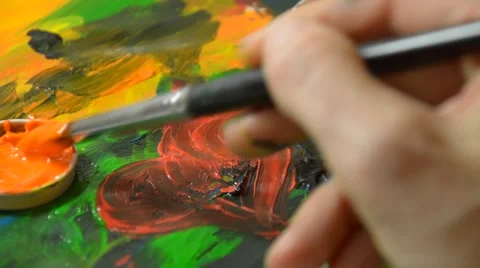 Drawing heart with a brush Stock Footage 45165821