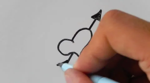 Drawing heart. Excellent for declaration of love. Stock Footage 24472429