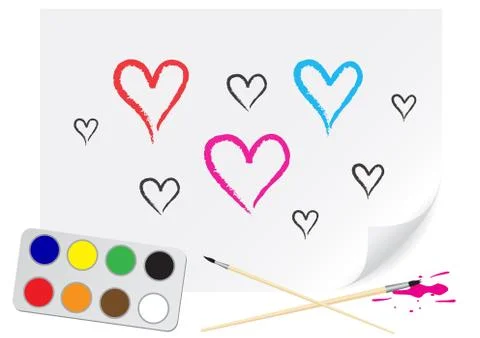 Drawing heart Stock Illustration