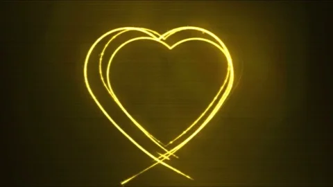 Drawing Heart Shape Motion Background Animation - Loop Yellow Stock Footage 72401993