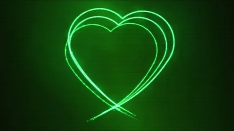 Drawing Heart Shape Motion Background Animation - Loop Green Stock Footage 72402027