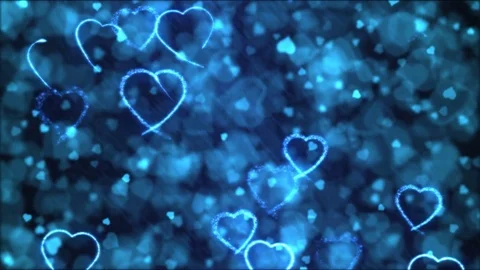 Drawing Heart Shapes Motion Background Animation - Loop Blue Stock Footage 72402674