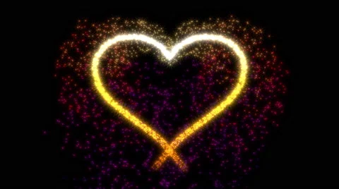 Drawing heart with sparks - bilateral, loop able Stock Footage 57245226