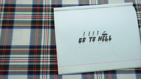 Drawing with hell and men Stock Footage 105525556