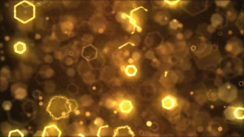 Drawing Hexagon Shapes Motion Background Animation - Loop Golden Stock Footage 73294035