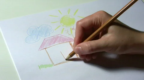 Drawing home Stockbeeldmateriaal 540498