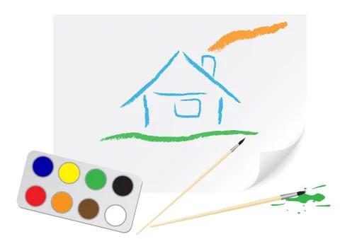 Drawing home Stock Illustration