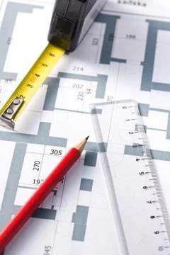 Drawing of home plan Foto stock