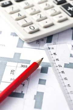 Drawing of home plan Foto stock