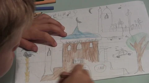 Drawing a House Stock Footage 46142626