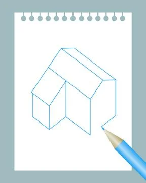 Drawing a house Stock Illustration