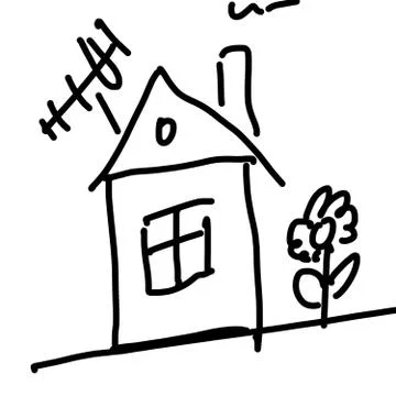 Drawing of a house Stock Illustration