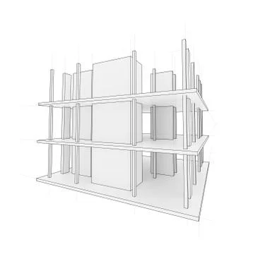 Drawing of a house under construction イラスト素材