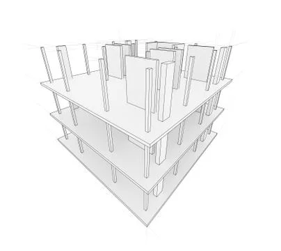 Drawing of a house under construction Illustrazione stock