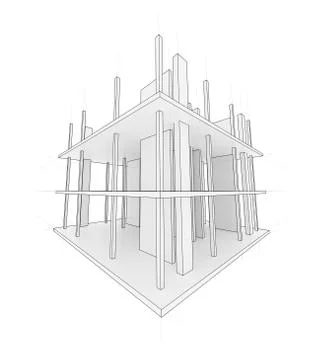 Drawing of a house under construction イラスト素材