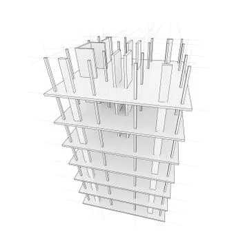 Drawing of a house under construction Illustrazione stock