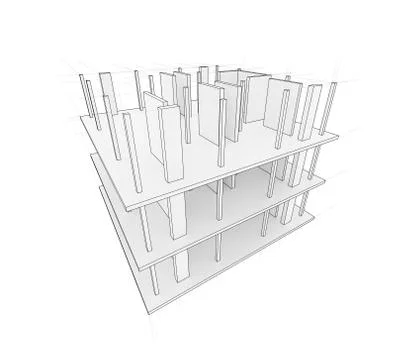 Drawing of a house under construction Illustrazione stock
