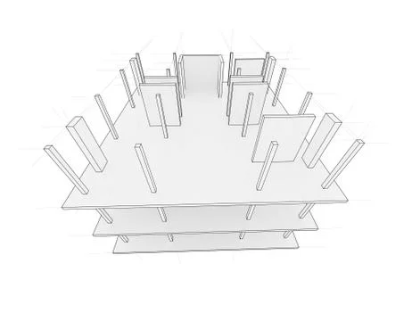 Drawing of a house under construction Stock Illustration