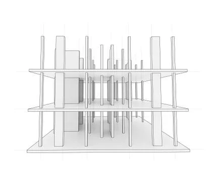 Drawing of a house under construction イラスト素材