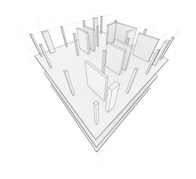 Drawing of a house under construction Stock Illustration