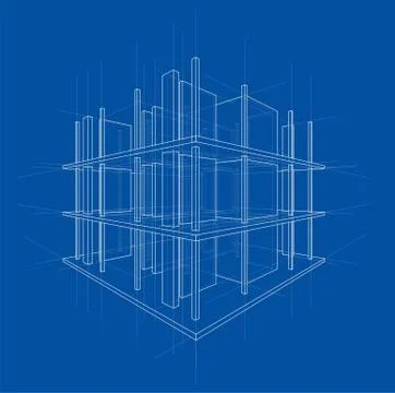 Drawing of a house under construction Illustrazione stock