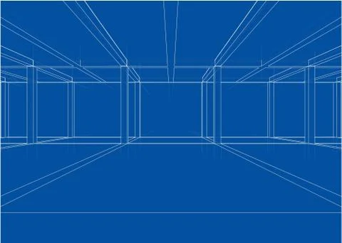 Drawing of a house under construction Illustrazione stock