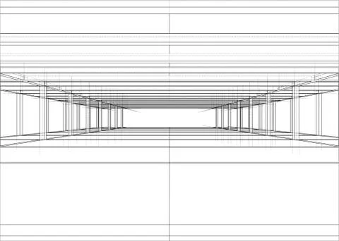 Drawing of a house under construction. Vector Illustrazione stock