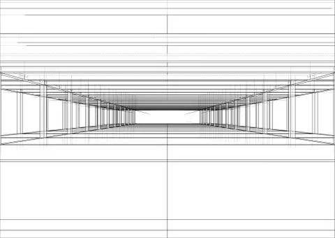 Drawing of a house under construction. Vector Stock Illustration