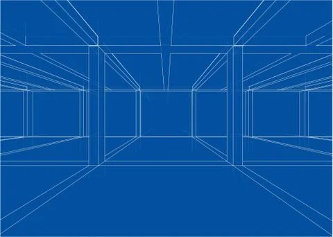 Drawing of a house under construction. Vector Illustrazione stock