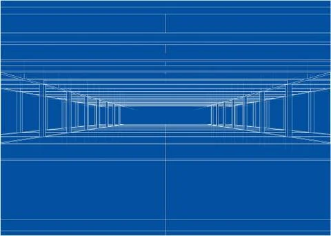Drawing of a house under construction. Vector Illustrazione stock