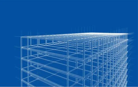 Drawing of a house under construction. Vector Illustrazione stock