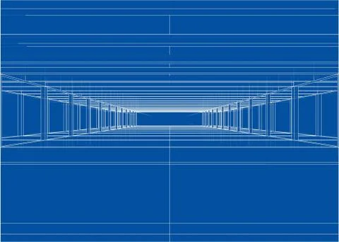 Drawing of a house under construction. Vector Stock Illustration