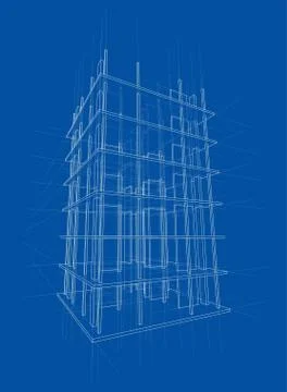 Drawing of a house under construction. Vector イラスト素材