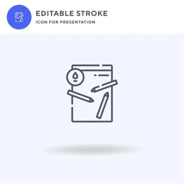 Drawing icon vector, filled flat sign, solid pictogram isolated on white, log Stock Illustration