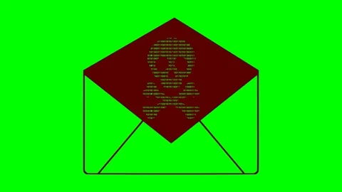 Drawing icon virus electronic mail concept red flash animation Stock Footage 338037803