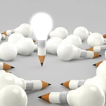 Drawing idea light bulb concept creative Stock Illustration