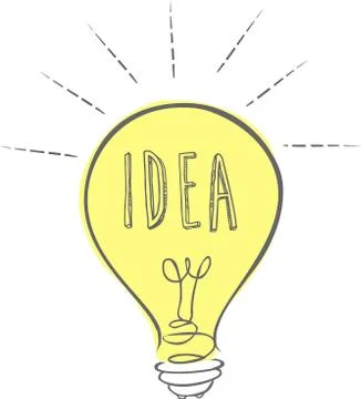 Drawing idea light bulb concept creative design. Stock Illustration