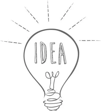 Drawing idea light bulb concept creative design. Stock Illustration