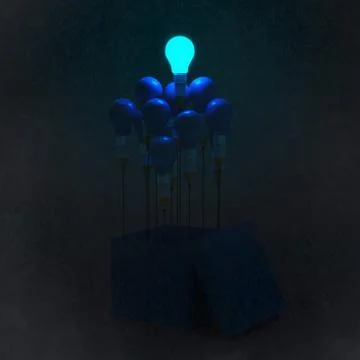 Drawing idea pencil and light bulb concept outside the box as creative イラスト素材
