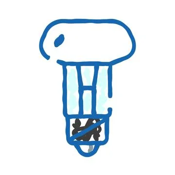 Drawing incandescent light bulb symbolizing innovation and bright idea Stock Illustration