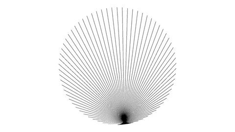 Drawing an Interesting Circle From Array of Crossing Threads Overlaid Stock Footage 118984009